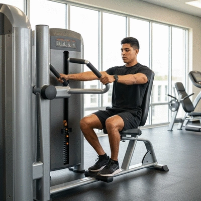 Person using a modern gym equipment with a focus on affordability